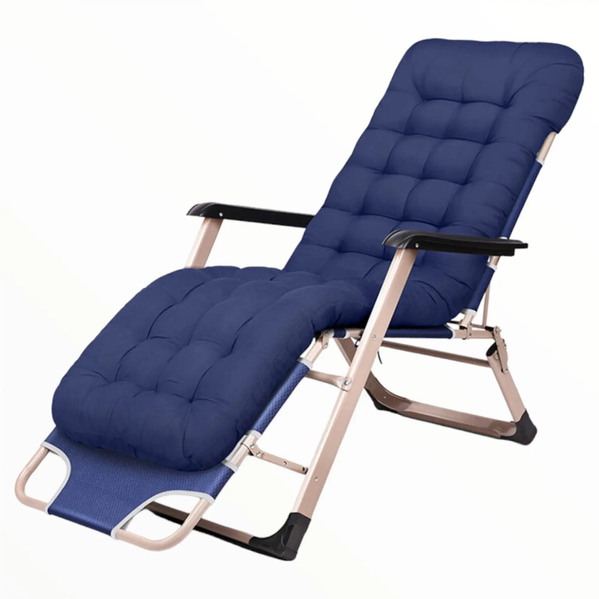 Chaise longue pliante rembourrée avec repose-pieds