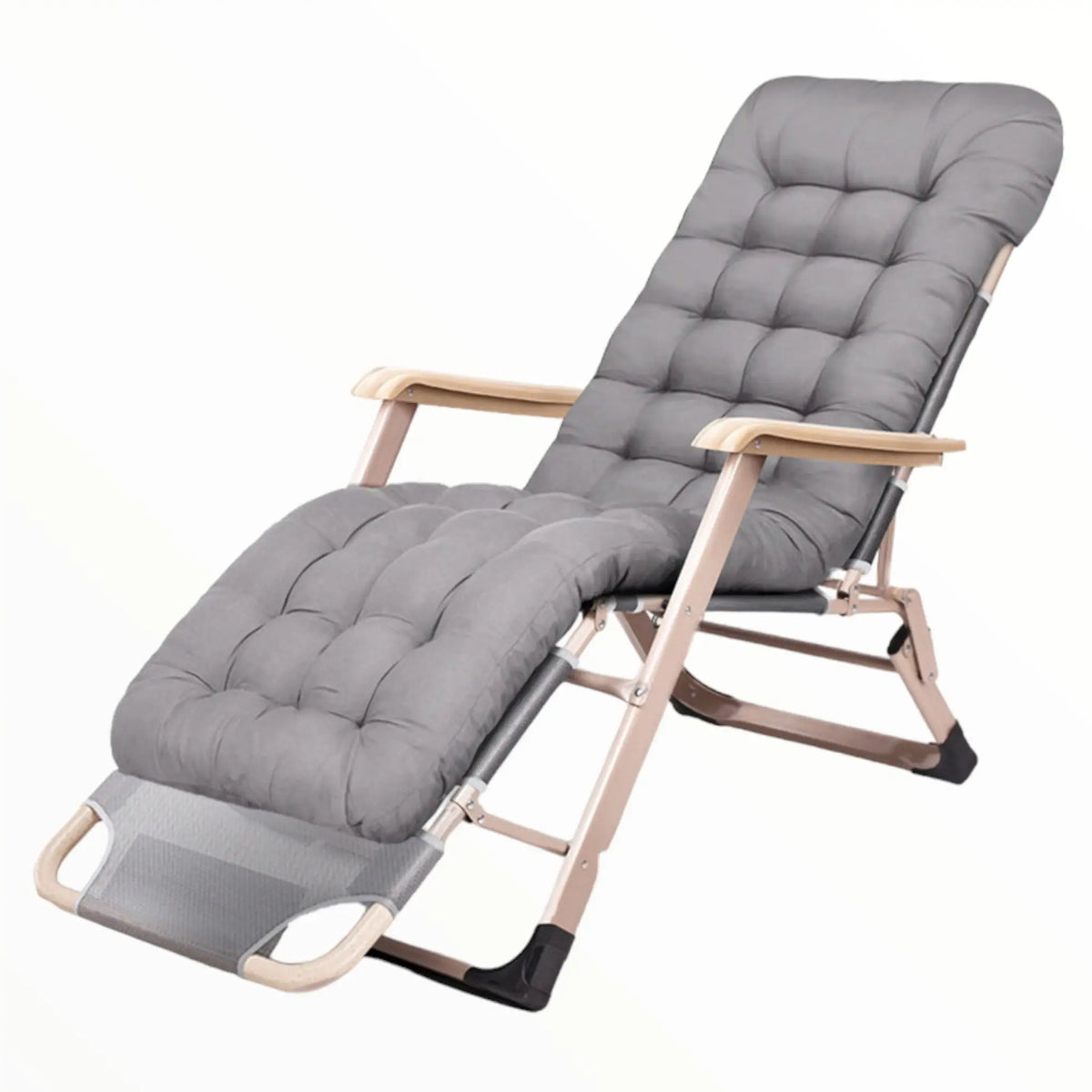 Chaise longue pliante rembourrée avec repose-pieds