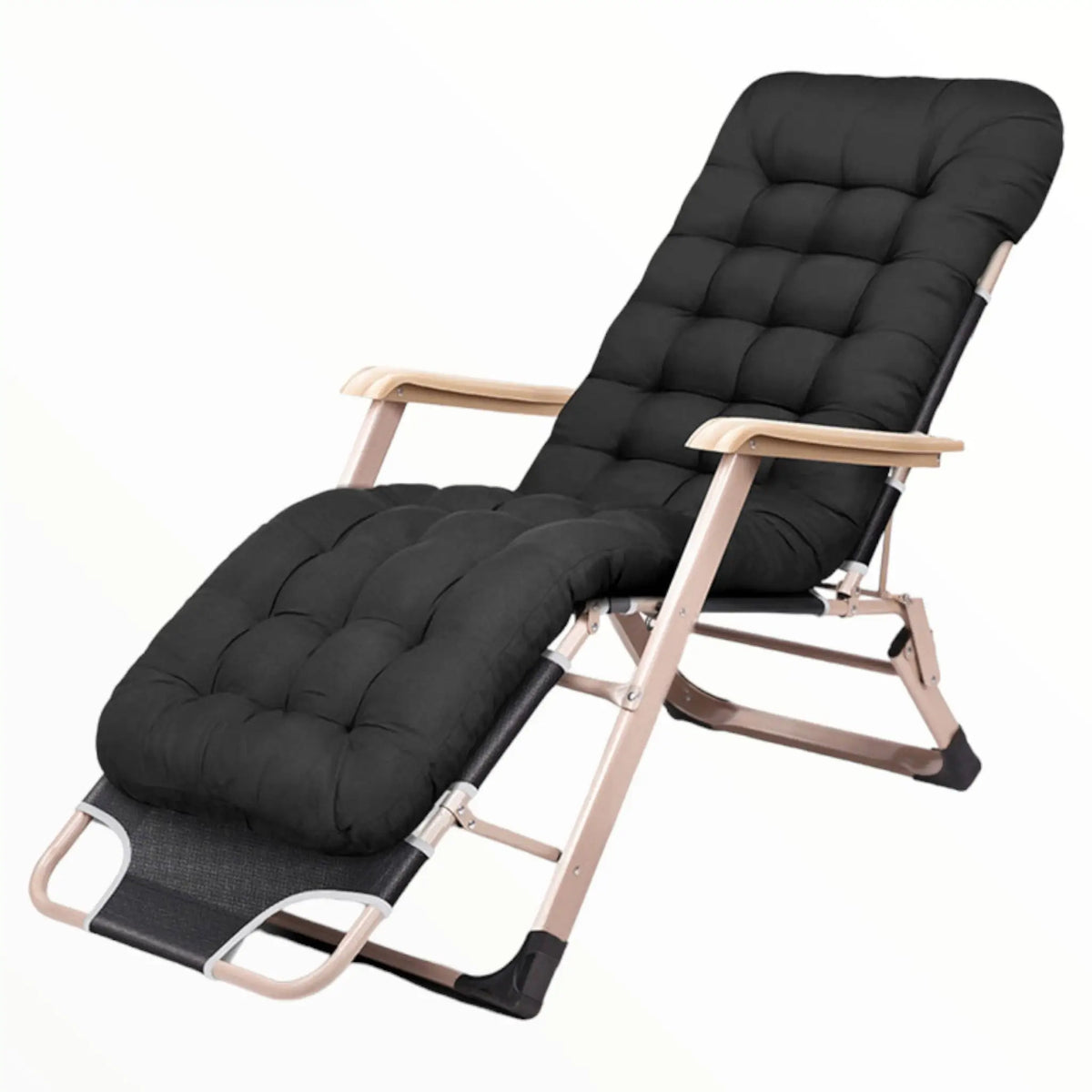 Chaise longue pliante rembourrée avec repose-pieds