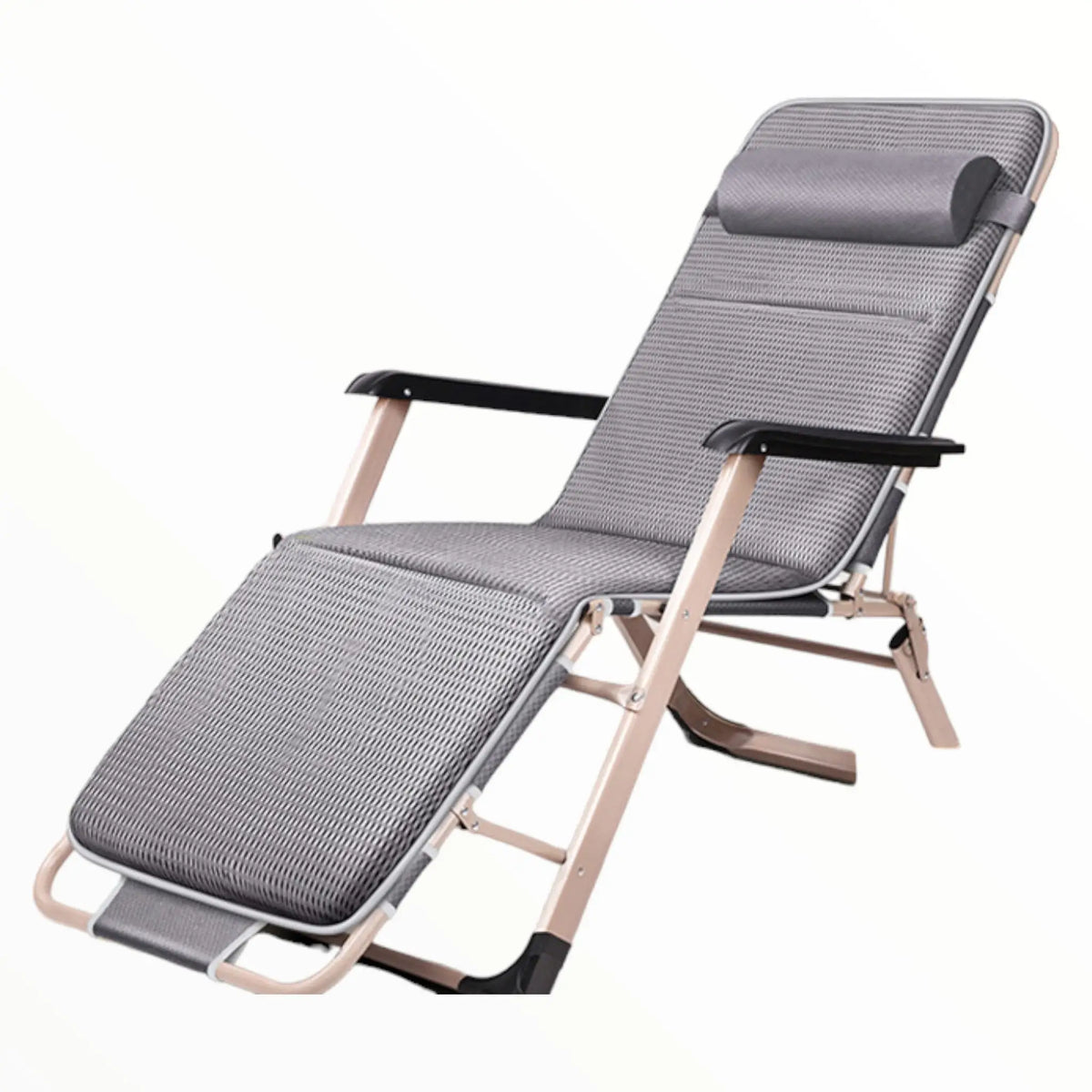 Chaise longue pliante rembourrée avec repose-pieds