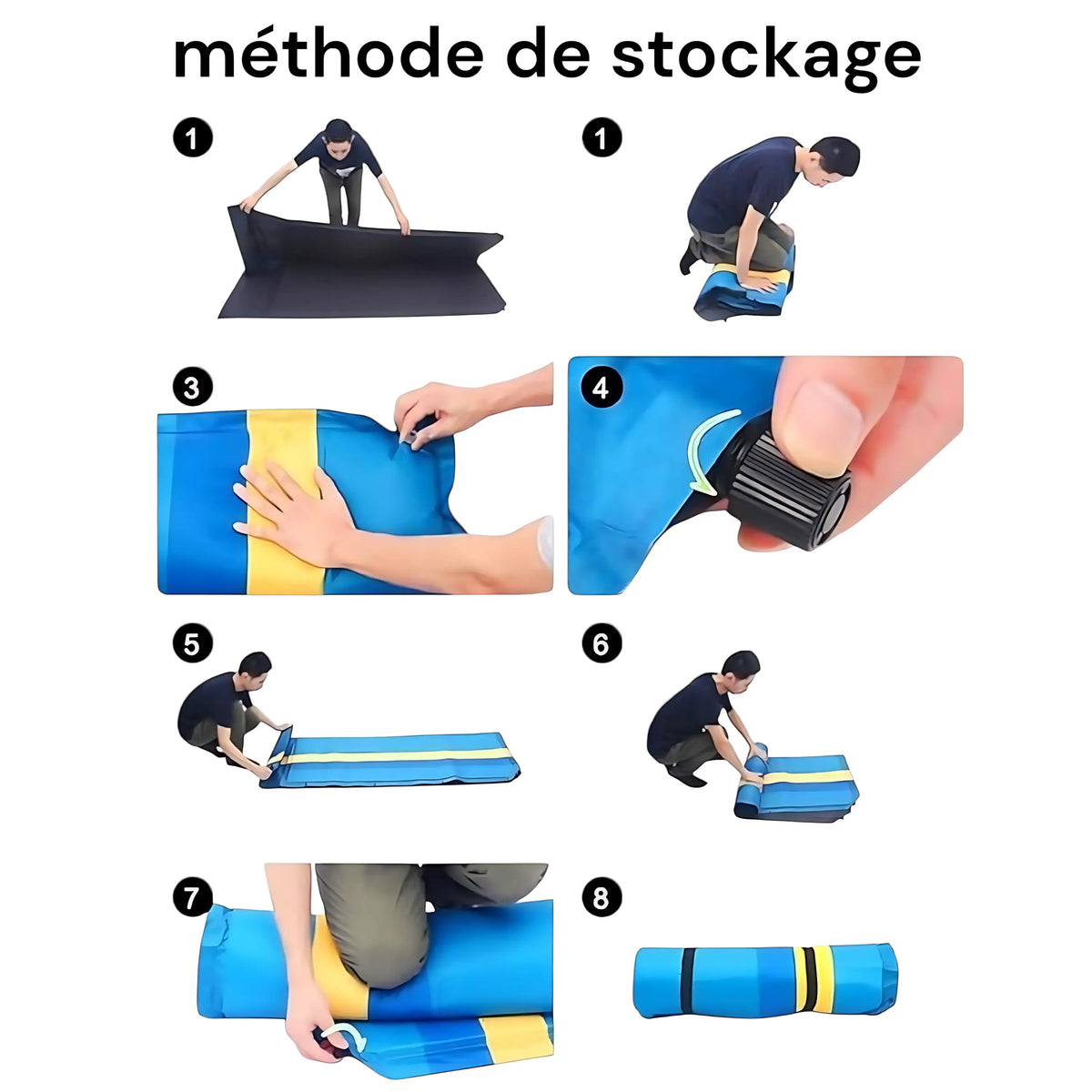Matelas autogonflant 2 personnes avec oreiller