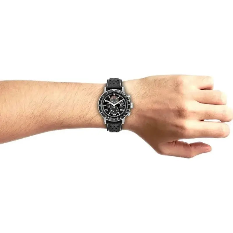 Montre homme militaire chronographe quartz bracelet cuir