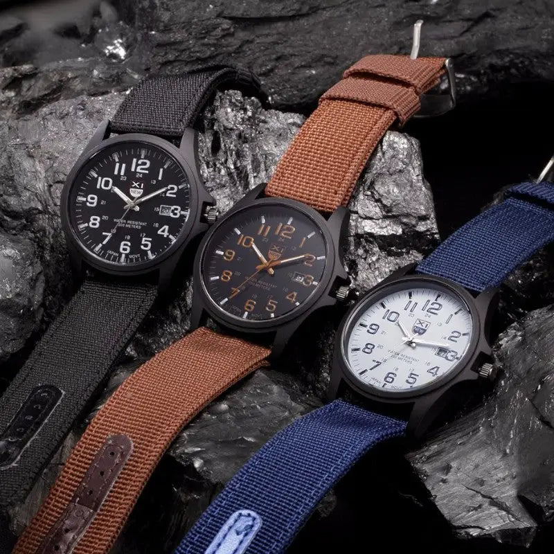 MONTRE MILITAIRE - BRACELET TOILE CANVAS