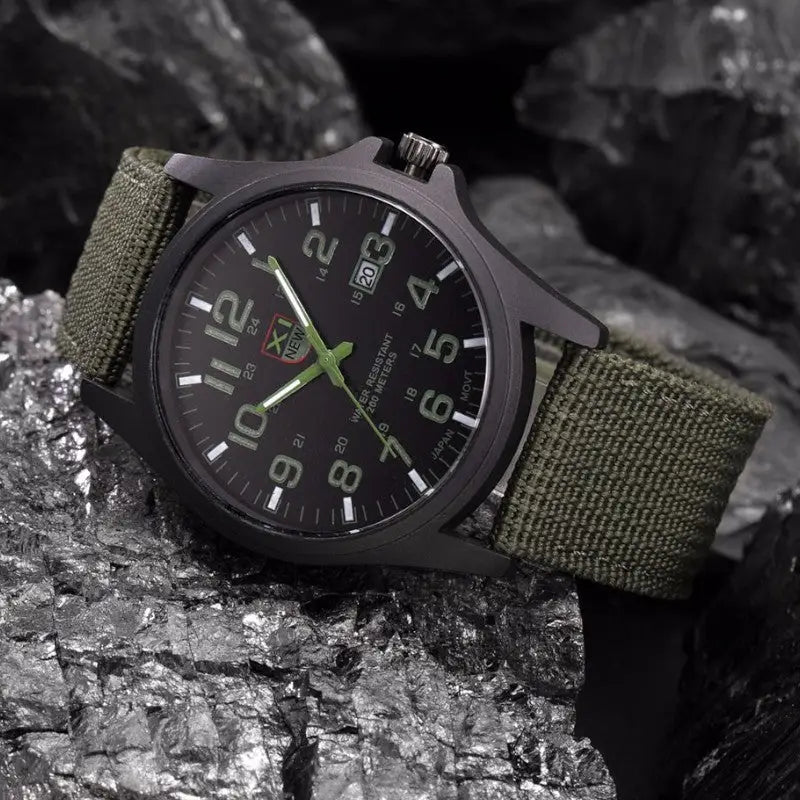 MONTRE MILITAIRE - BRACELET TOILE CANVAS