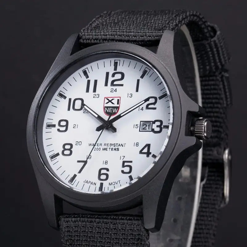 MONTRE MILITAIRE - BRACELET TOILE CANVAS