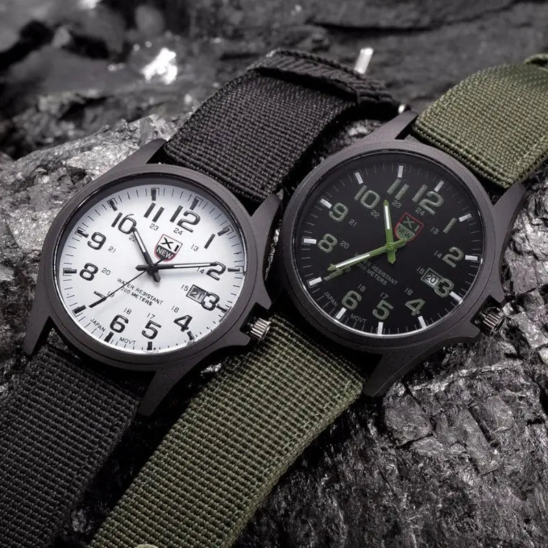 MONTRE MILITAIRE - BRACELET TOILE CANVAS