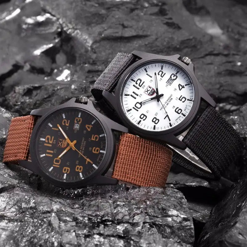 MONTRE MILITAIRE - BRACELET TOILE CANVAS