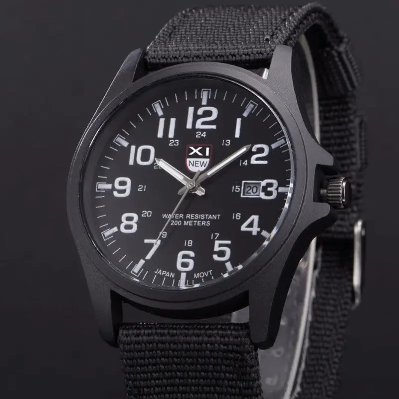 MONTRE MILITAIRE - BRACELET TOILE CANVAS
