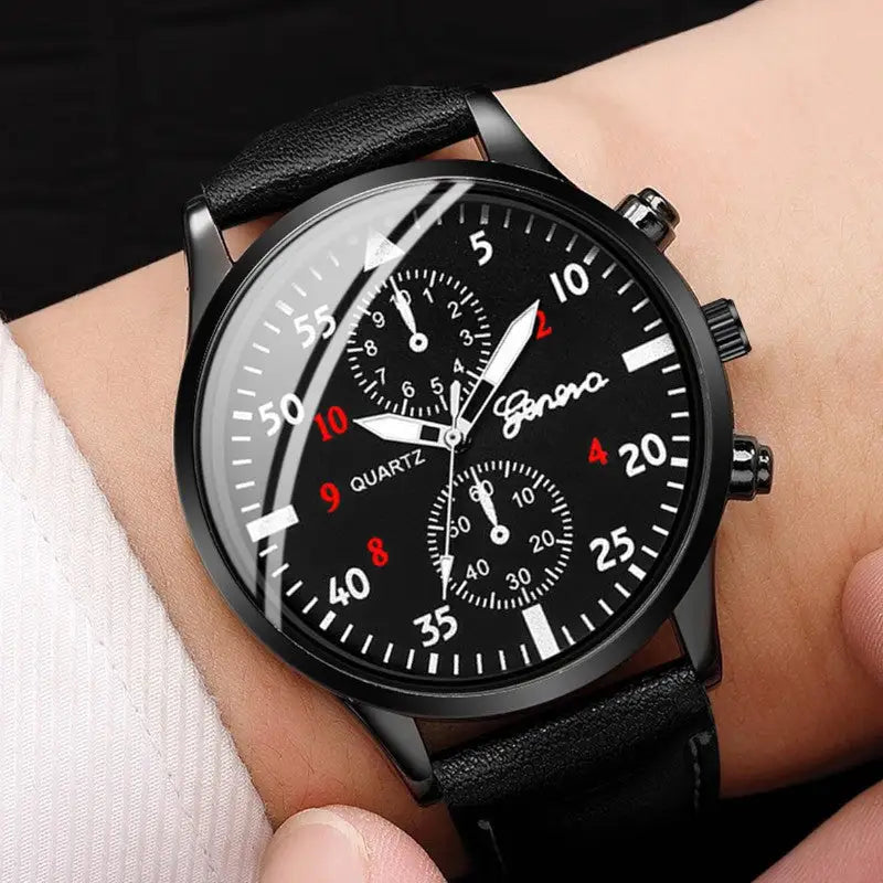 Montre militaire quartz homme chronographe style aviateur