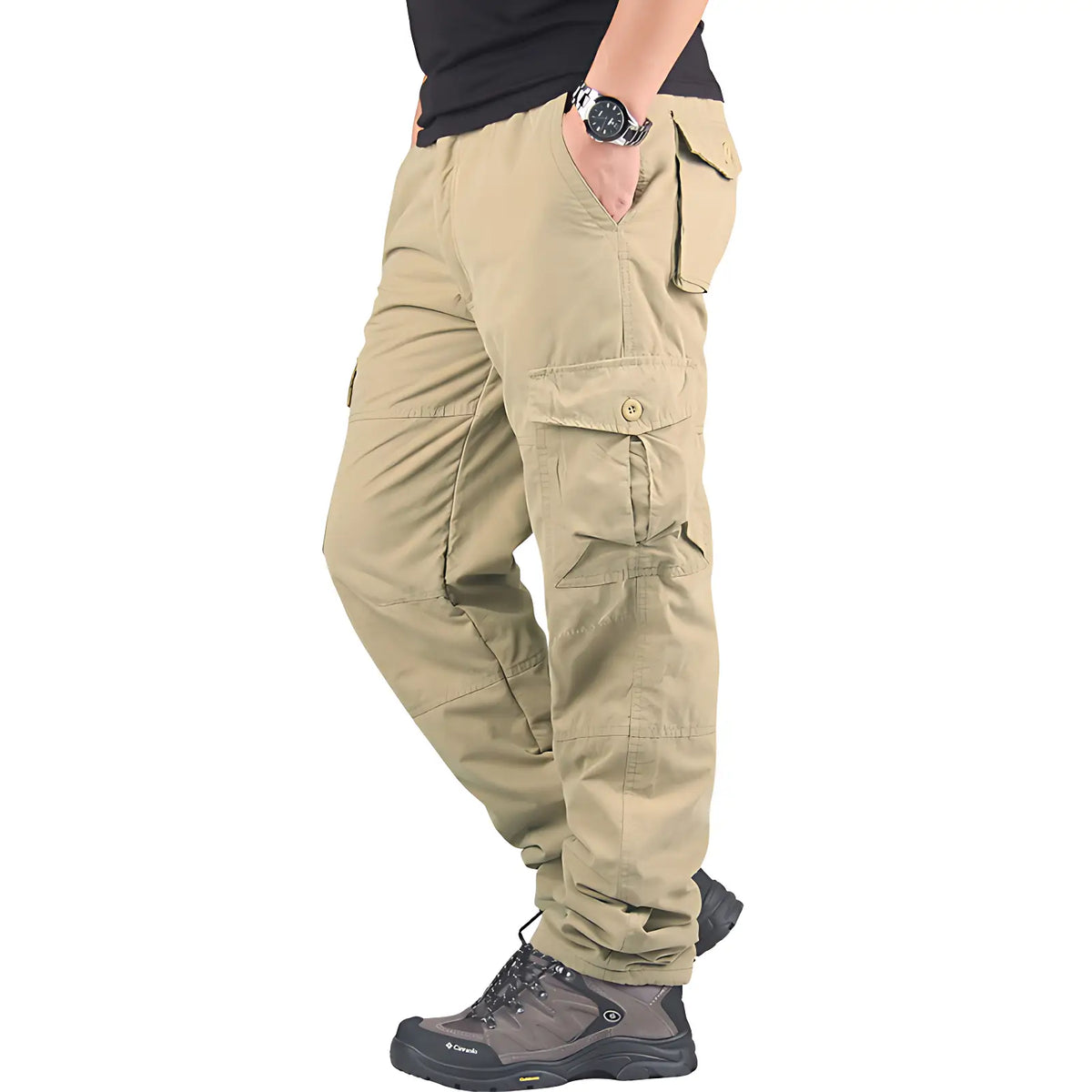 Pantalon cargo trekking doublé polaire