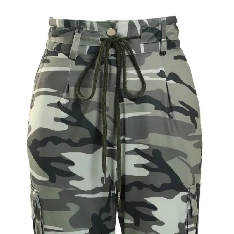 Pantalon treillis militaire femme taille haute