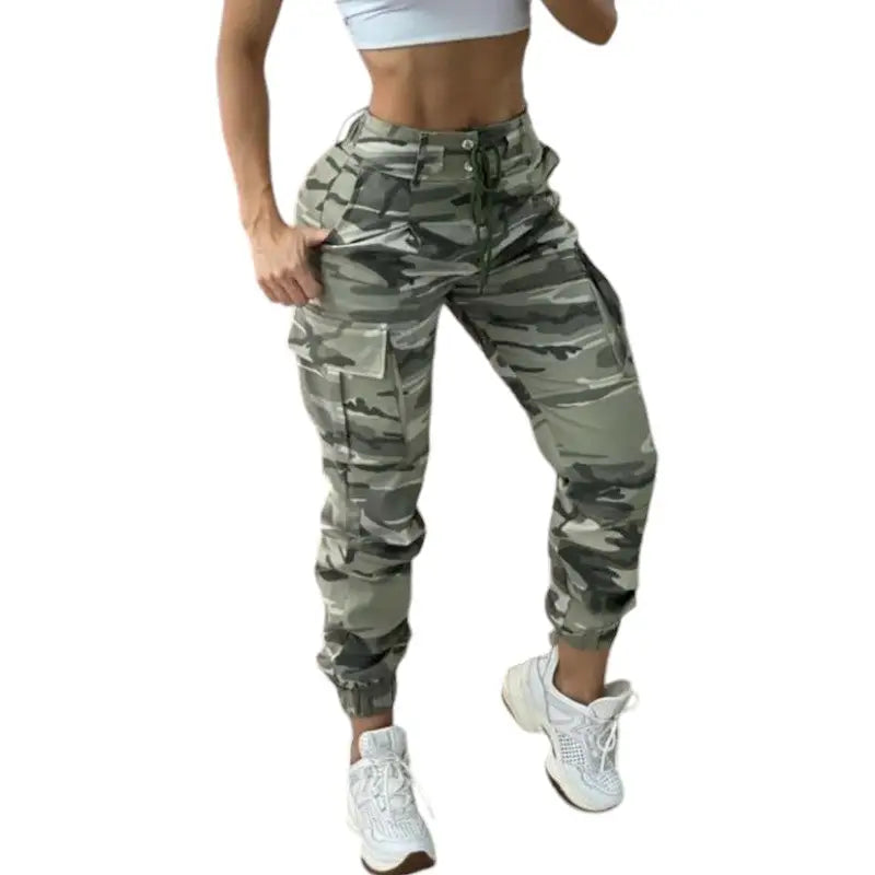 Pantalon treillis militaire femme taille haute