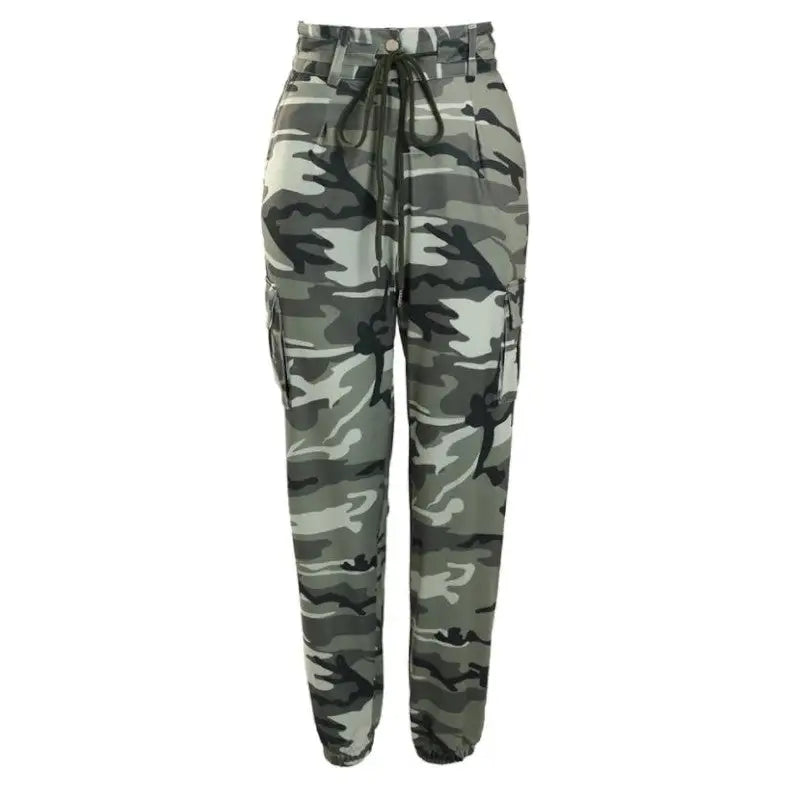 Pantalon treillis militaire femme taille haute