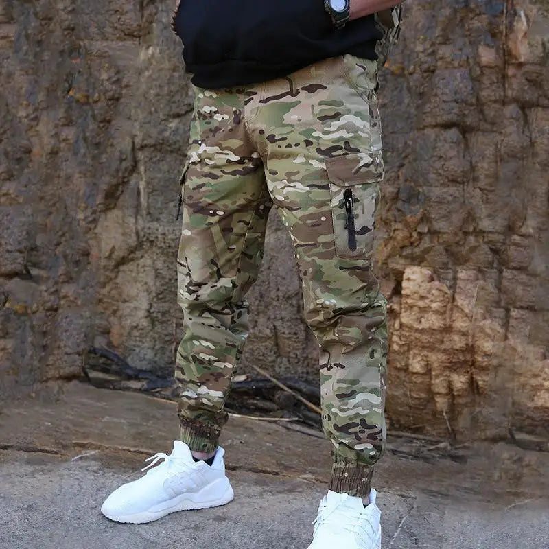 Pantalon treillis militaire homme chevilles élastiques