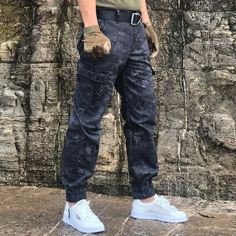 Pantalon treillis militaire homme chevilles élastiques