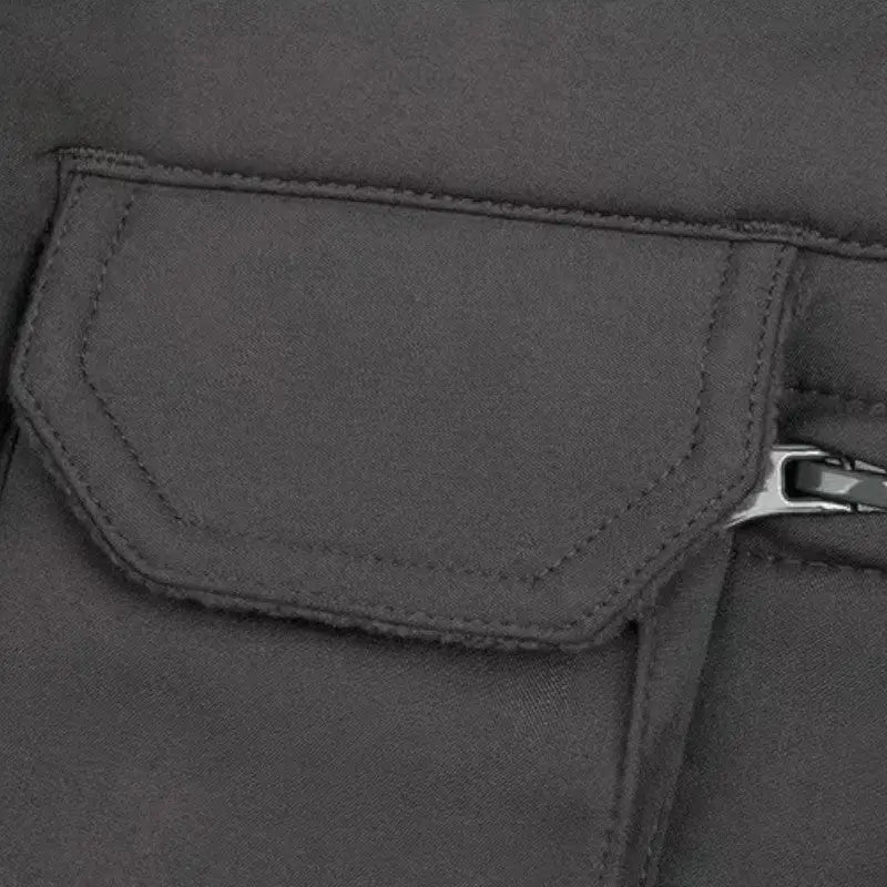 Pantalon treillis noir en coton et polyester