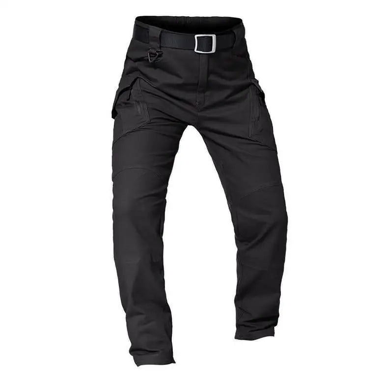 Pantalon treillis noir en coton et polyester