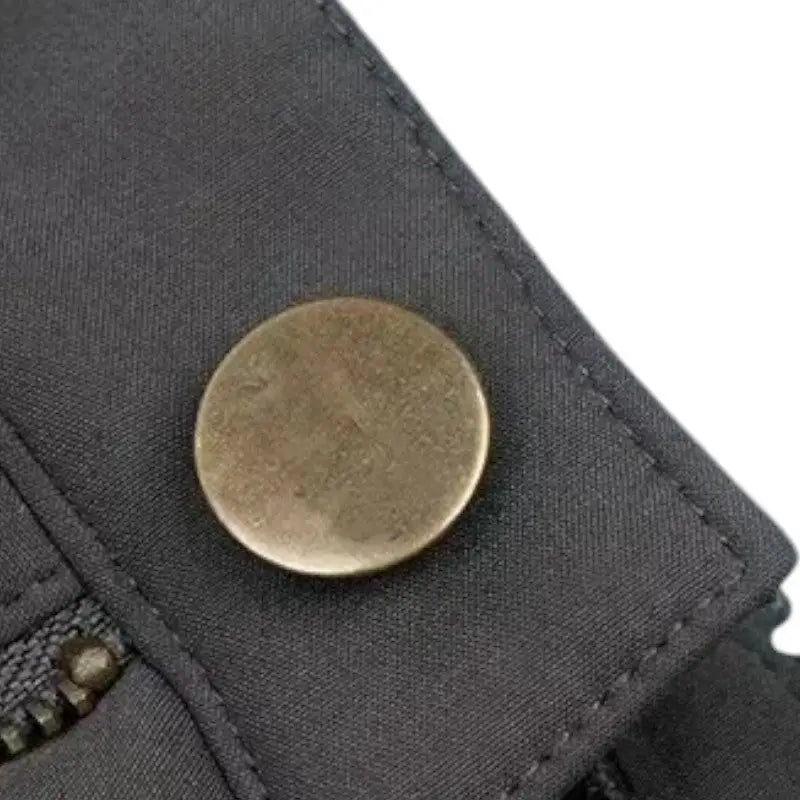 Pantalon treillis noir en coton et polyester
