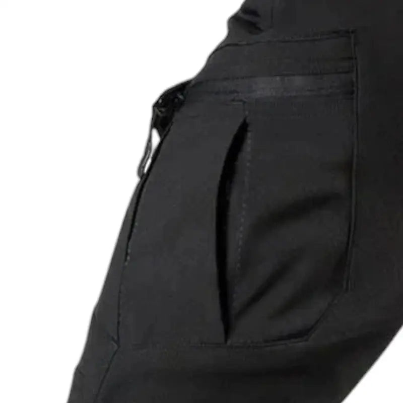 Pantalon treillis noir en coton et polyester