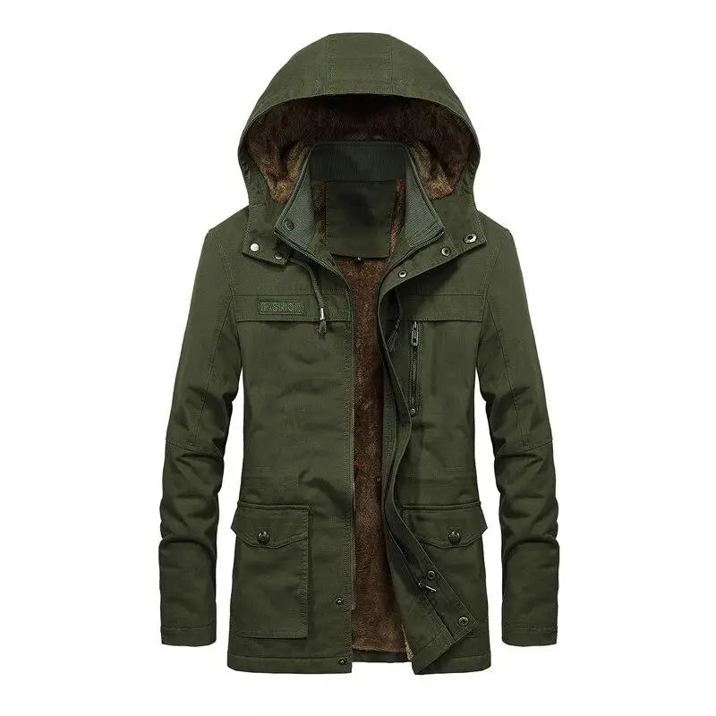 PARKA MILITAIRE - CAPUCHE DOUBLÉE FOURRURE SYNTHÉTIQUE