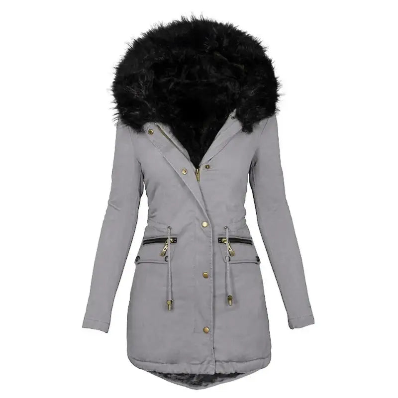 Parka militaire femme à capuche fourrure