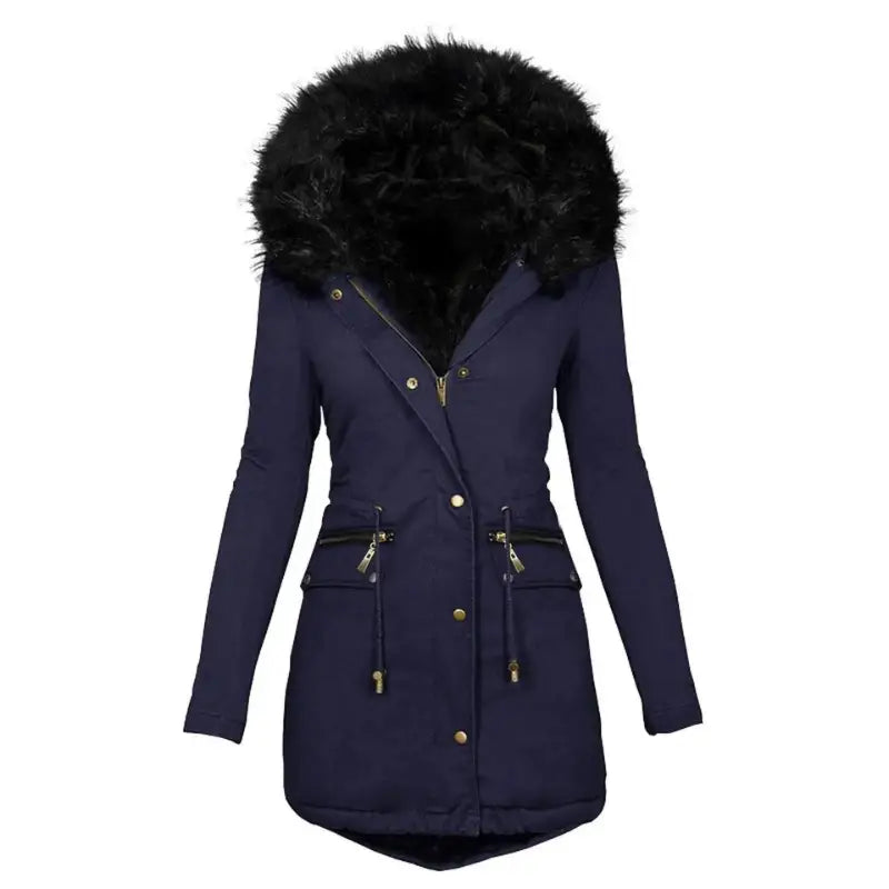 Parka militaire femme à capuche fourrure