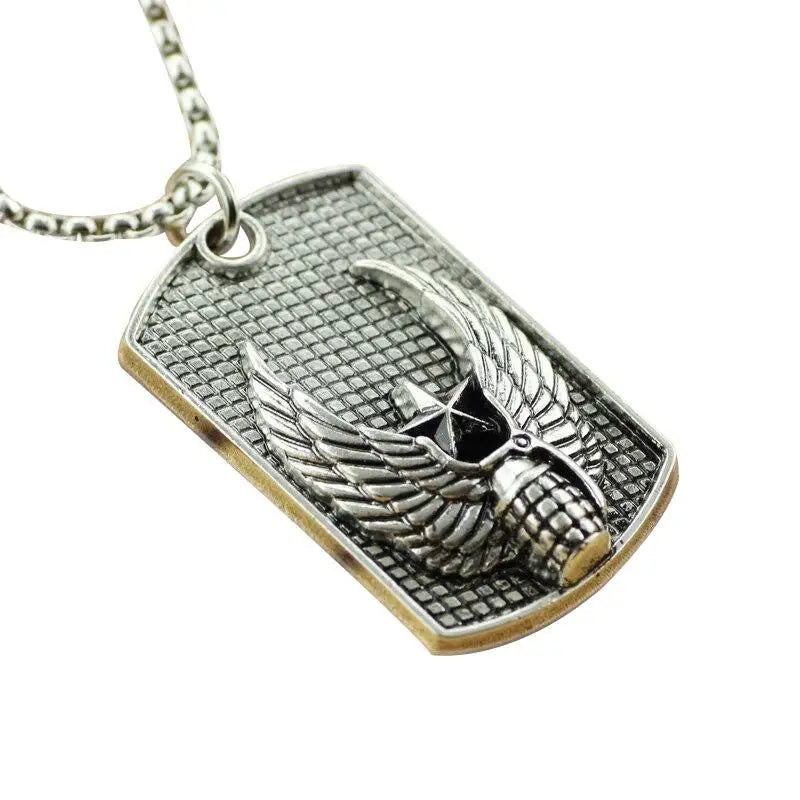 PLAQUE MILITAIRE - AIGLE SANGLANT (ARGENT)