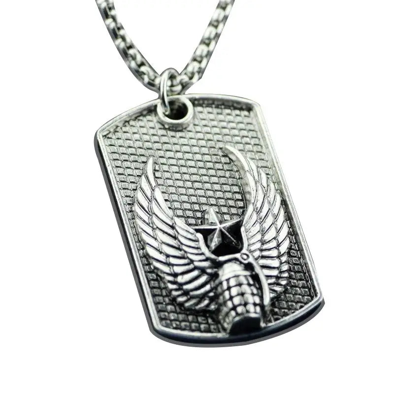PLAQUE MILITAIRE - AIGLE SANGLANT (ARGENT)