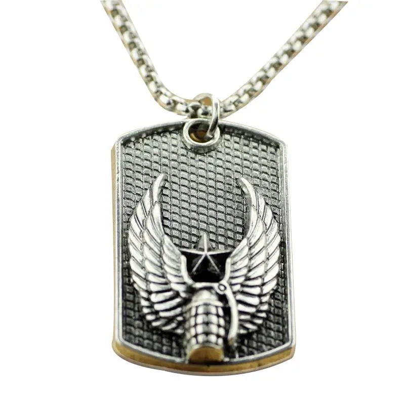 PLAQUE MILITAIRE - AIGLE SANGLANT (ARGENT)