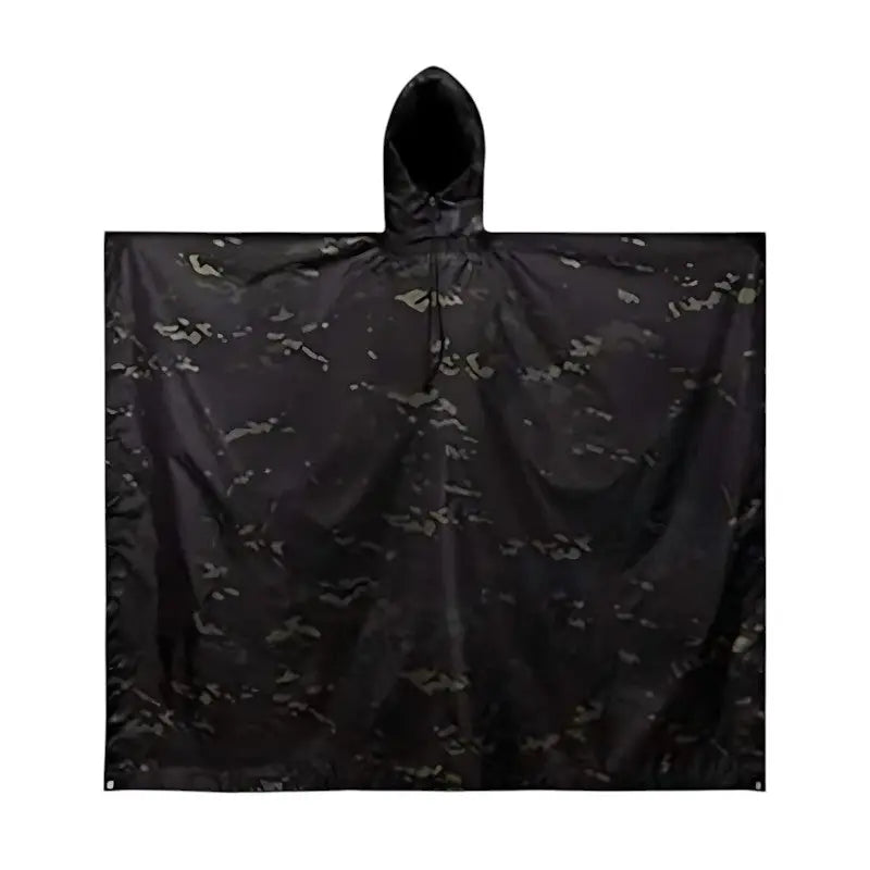 Poncho camouflage noir imperméable randonnée