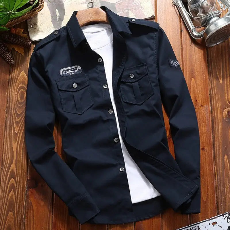 Chemise militaire verte homme