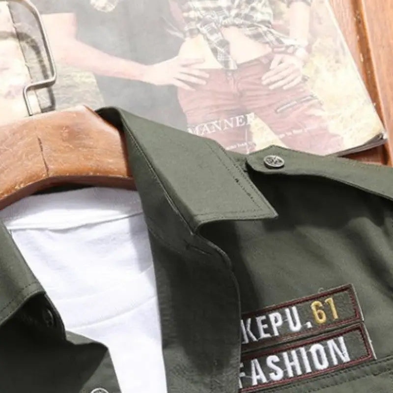 Chemise militaire verte homme