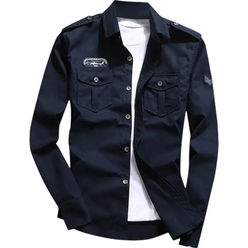 Chemise militaire verte homme
