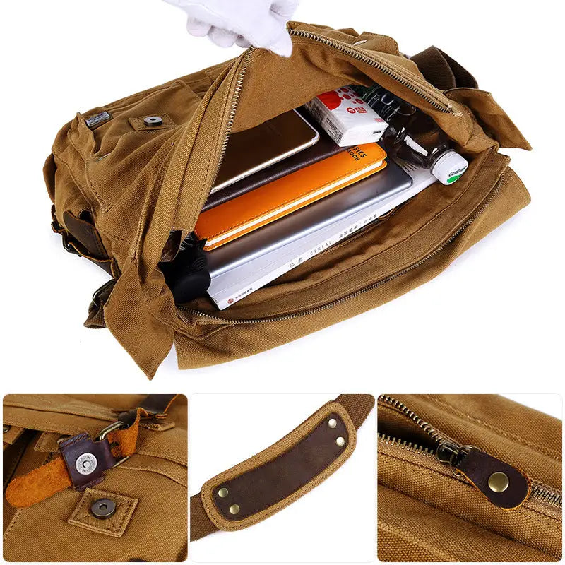 SAC MILITAIRE VINTAGE EN TOILE