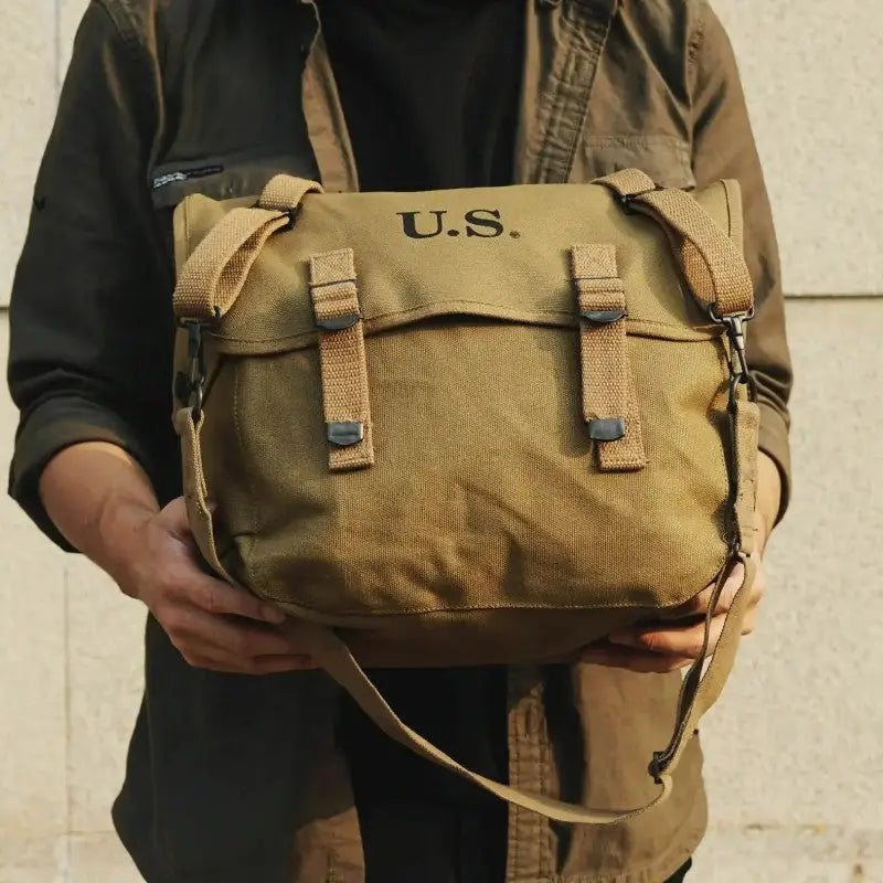 Sac musette militaire en toile de coton
