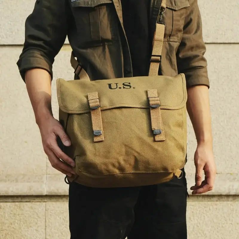 Sac musette militaire en toile de coton
