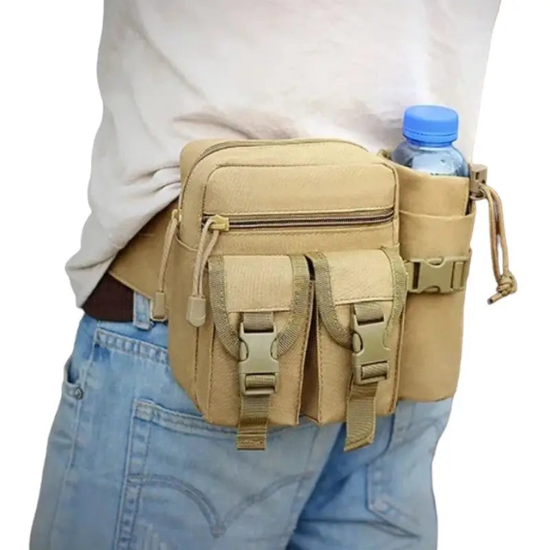 Sacoche de ceinture militaire avec compartiment gourde