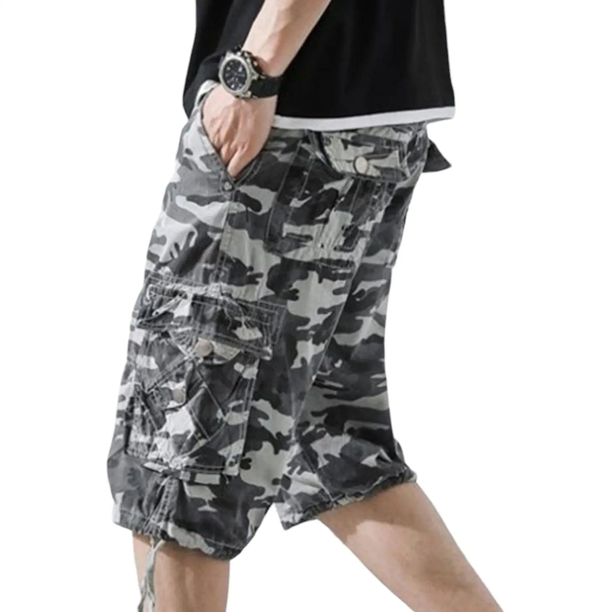 Short camouflage militaire