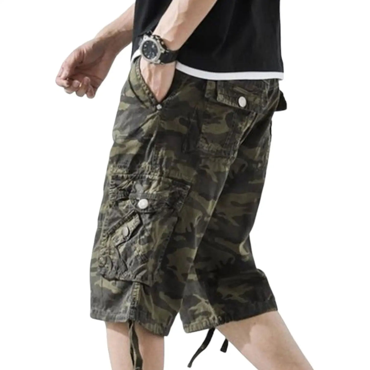 Short camouflage militaire