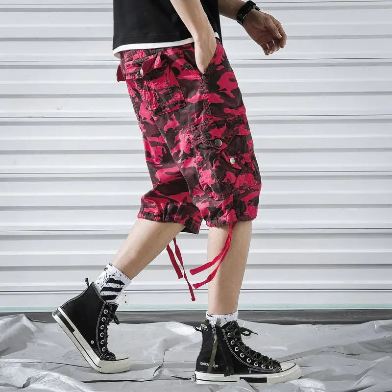 Short militaire cargo camouflage