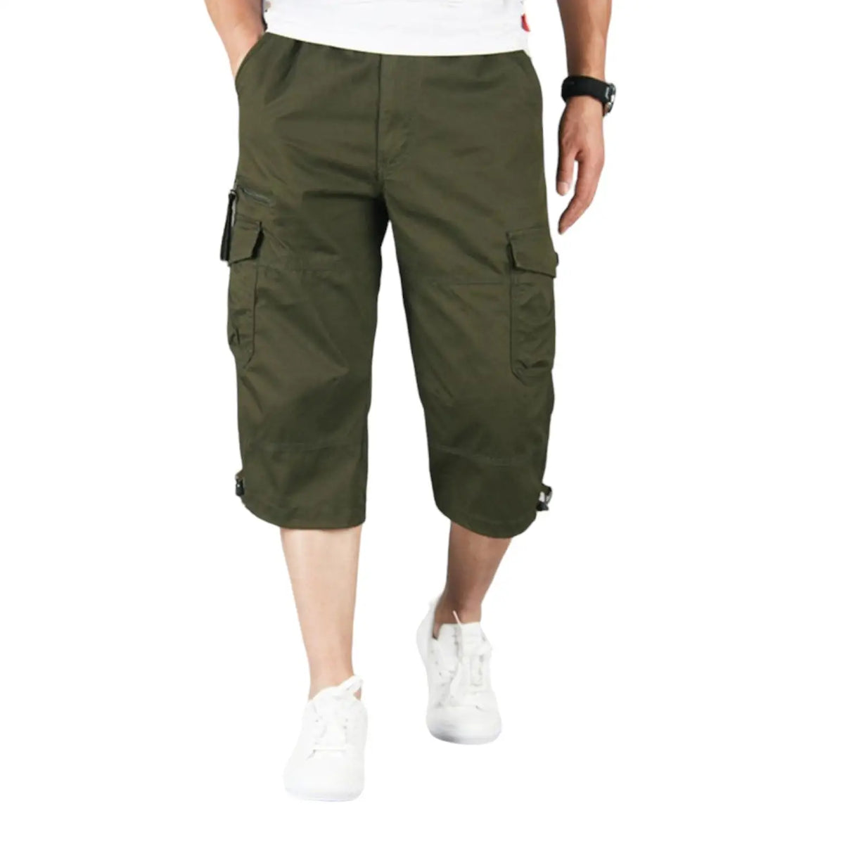 Bermuda Militaire Cargo Multi-Poches en Coton