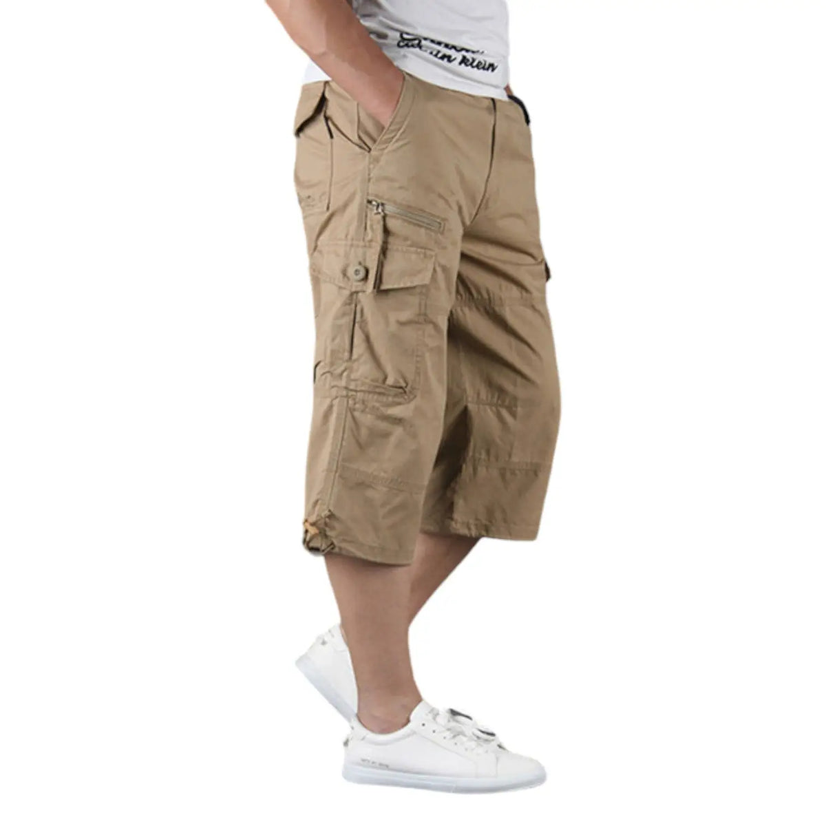 Bermuda Militaire Cargo Multi-Poches en Coton