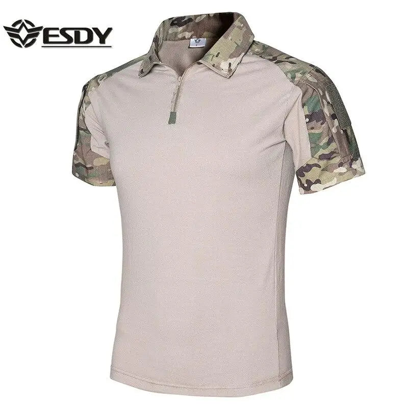 T-SHIRT MILITAIRE AVEC FERMETURE ÉCLAIR