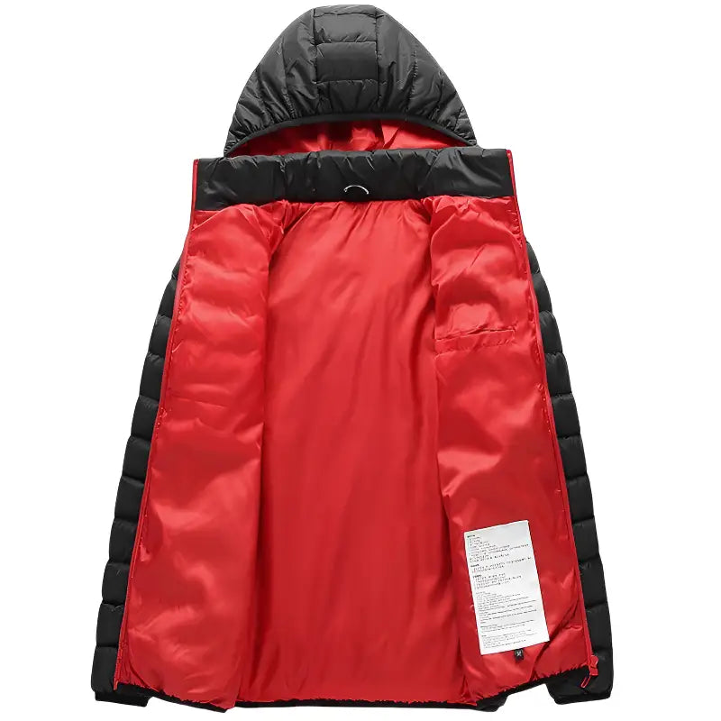Veste chauffante électrique 5 zones noire et rouge