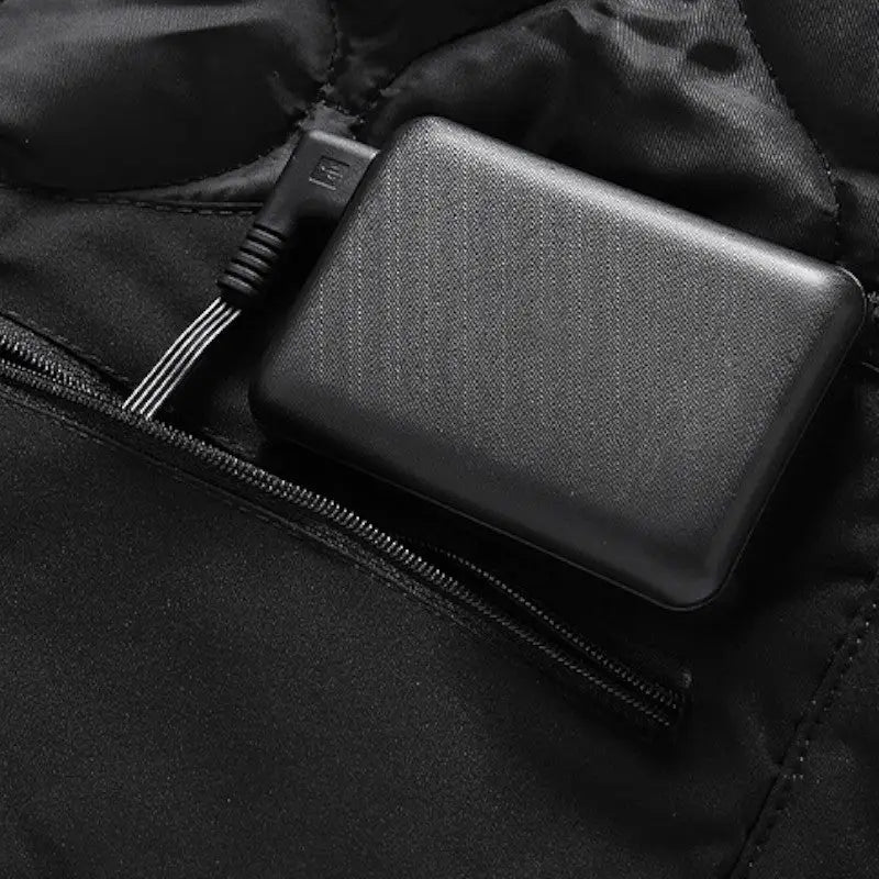 Veste chauffante USB zones dos et ventre