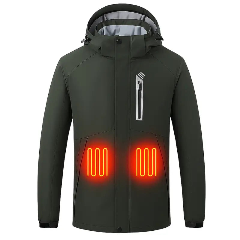 Veste chauffante USB 8 zones capuche amovible