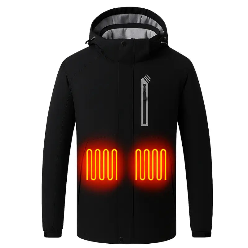 Veste chauffante USB 8 zones capuche amovible