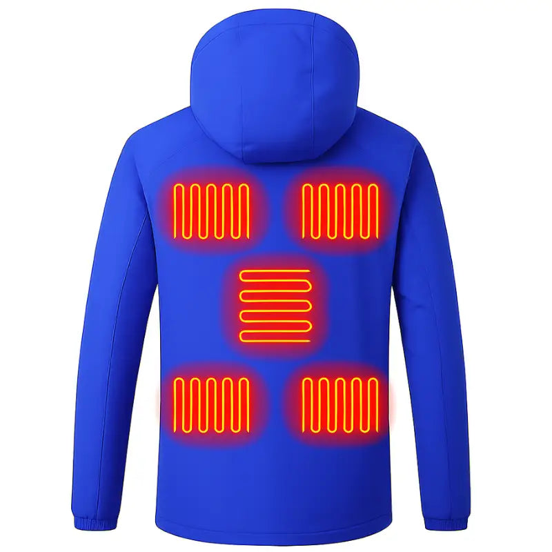Veste chauffante USB 8 zones capuche amovible