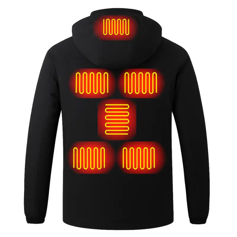 Veste chauffante USB 8 zones capuche amovible