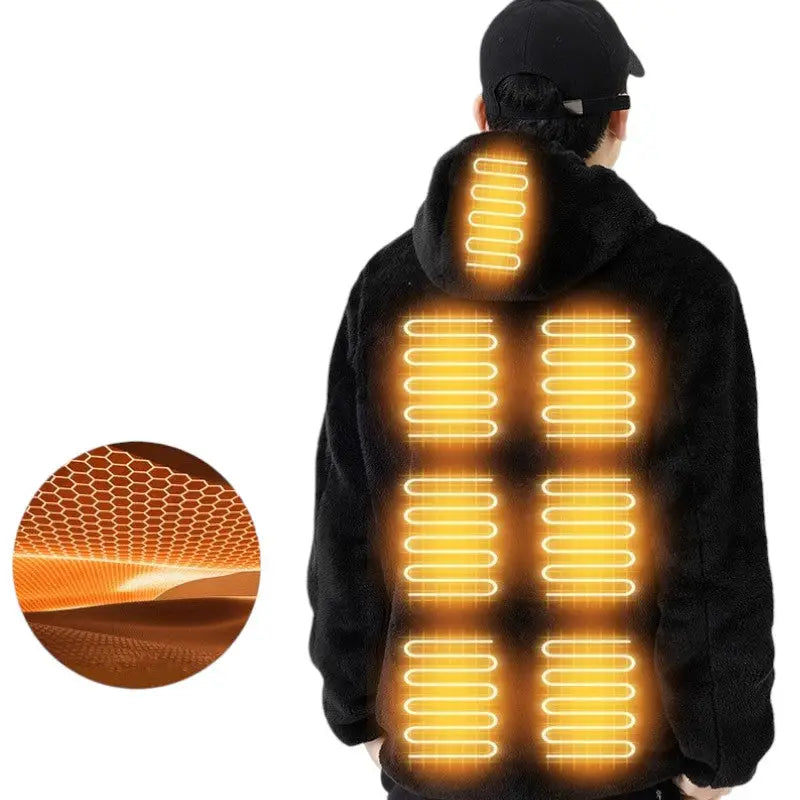 Veste chauffante USB en peluche femme